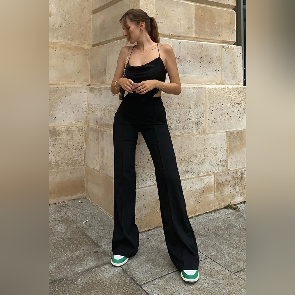 Fashionnova high waisted Victoria trousers in black 1XL
